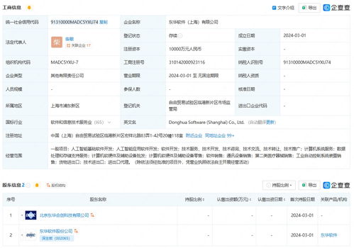 東華軟件在上海成立新公司，布局AI業務與軟件開發
